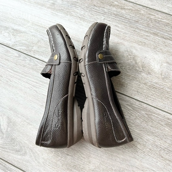 Skechers Memory Foam Brown Leather Slip On Loafer Shoes - Picture 10 of 13